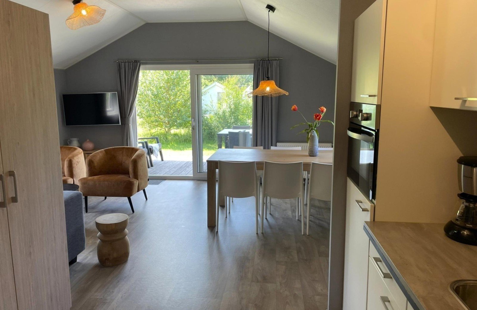 Strand49 strandlodge woonkamer uitzicht